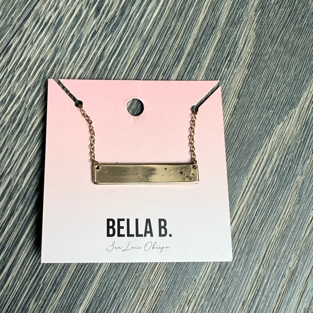 Aries Zodiac Constellation Bar Necklace in Gold